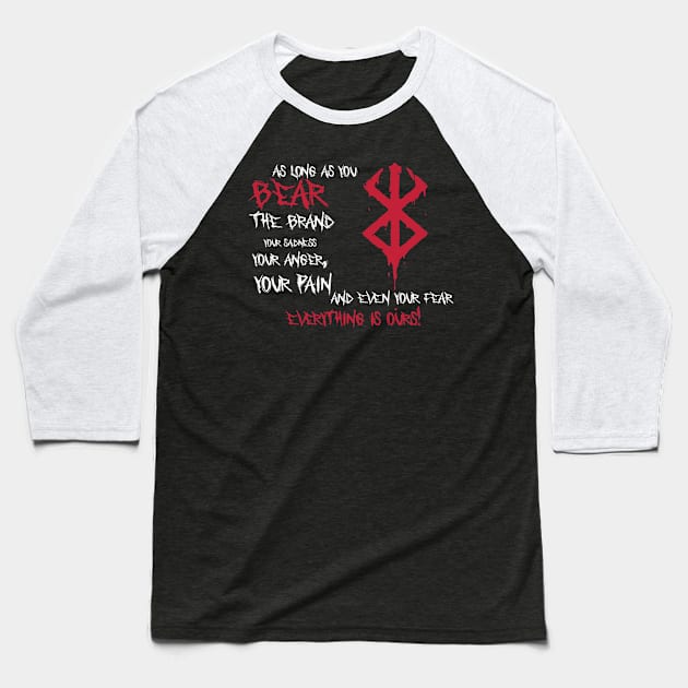 Bersek demon mark quote Baseball T-Shirt by Xagta